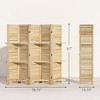 5 Panel 67" Tall Wood Privacy Screen Room Divider with 3 Shelves and Folding Storage for Bedroom - 3 of 4
