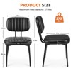 FURNIinspire Dining Chairs Armless Upholstered Mid Century Modern Dining Chairs With Faux Leather Comfortable Cushion Seat, Black,19"*22"*32" - 3 of 4
