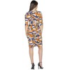 24seven Comfort Apparel Orange Faux Wrap Knee Length Cocktail Dress - 3 of 4