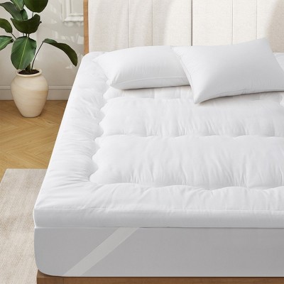 Twin White Down Alternative Mattress Topper with Elastic Straps