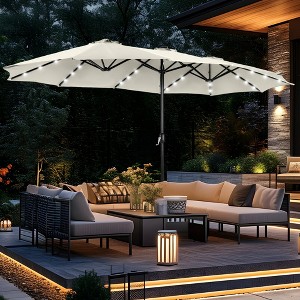 Captiva Designs 15' x 9' Rectangular Outdoor Patio Market Umbrella with Extra Large Base and Sand Bags - 1 of 4