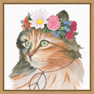 Amanti Art Cattitude I by Myles Sullivan Canvas Wall Art Print Framed 16-in. x 16-in. - 1 of 4