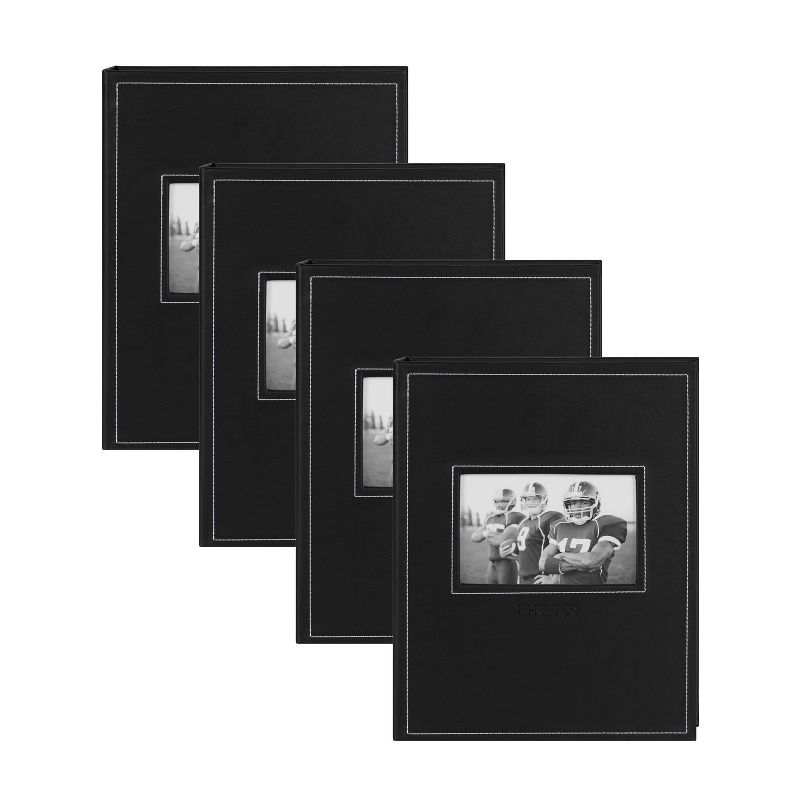 9.45&#34; x 11.75&#34; Debossed Faux Leather Photo Album Black - Kate &#38; Laurel All Things Decor, 1 of 9
