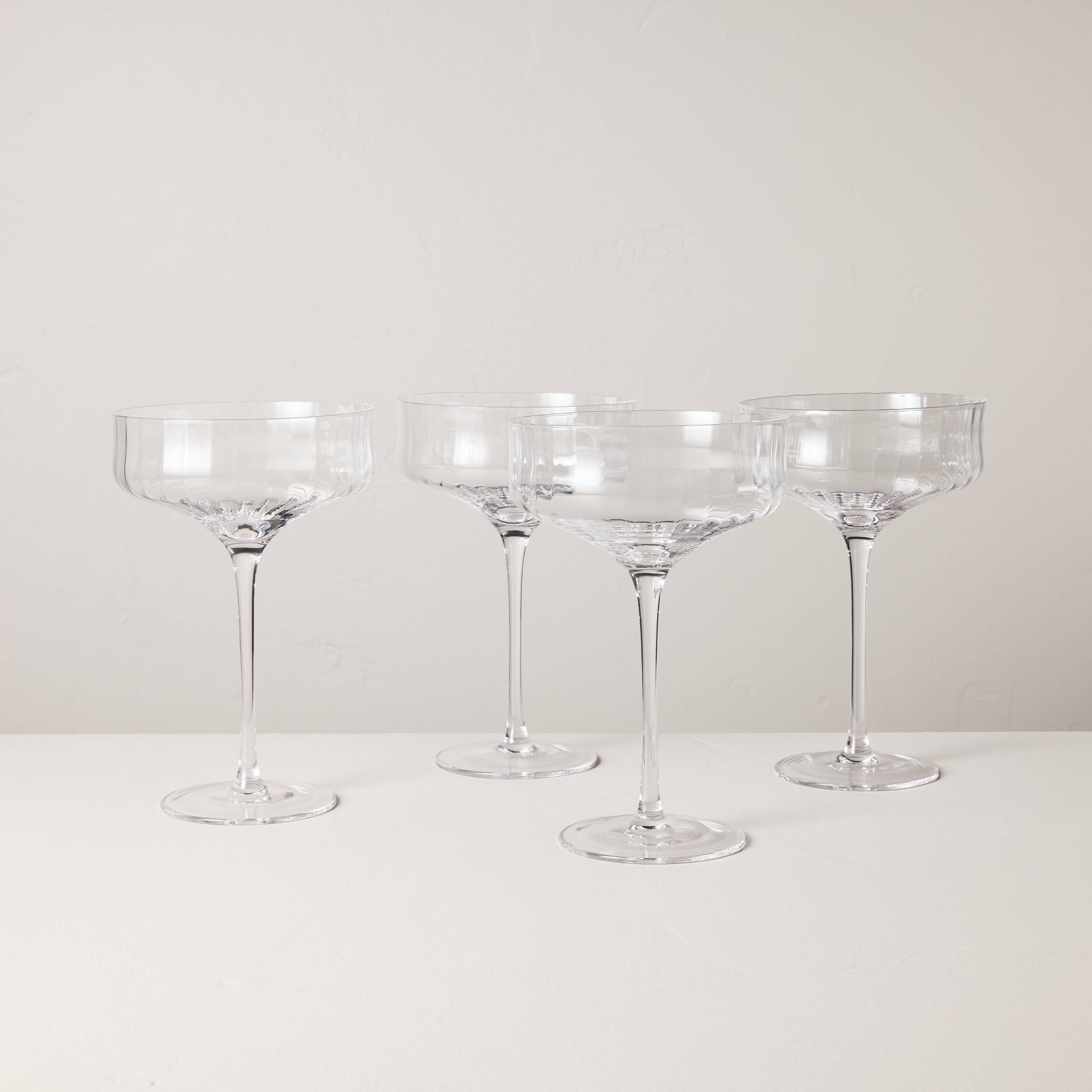 Set of 4 12oz Coupe Glasses Clear - Hearth & Hand™ with Magnolia