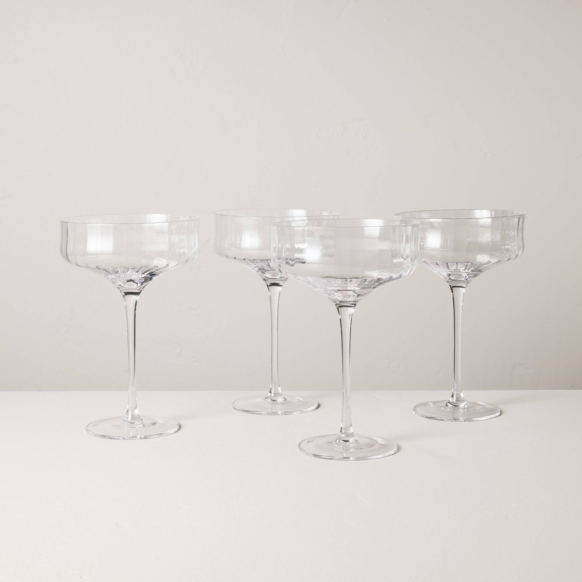 Set of 4 12oz Coupe Glasses Clear - Hearth & Hand™ with Magnolia