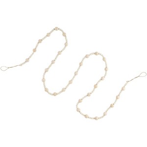 Northlight 6' Cream Wooden Beads Christmas Garland, Unlit - 1 of 4