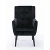 29.5"Modern Soft Velvet Material Ergonomics Accent Chair,Black - 3 of 4