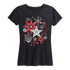 Women's - Instant Message - Scandinavian Stars Ornaments Short Sleeve Graphic T-Shirt - 1 of 4