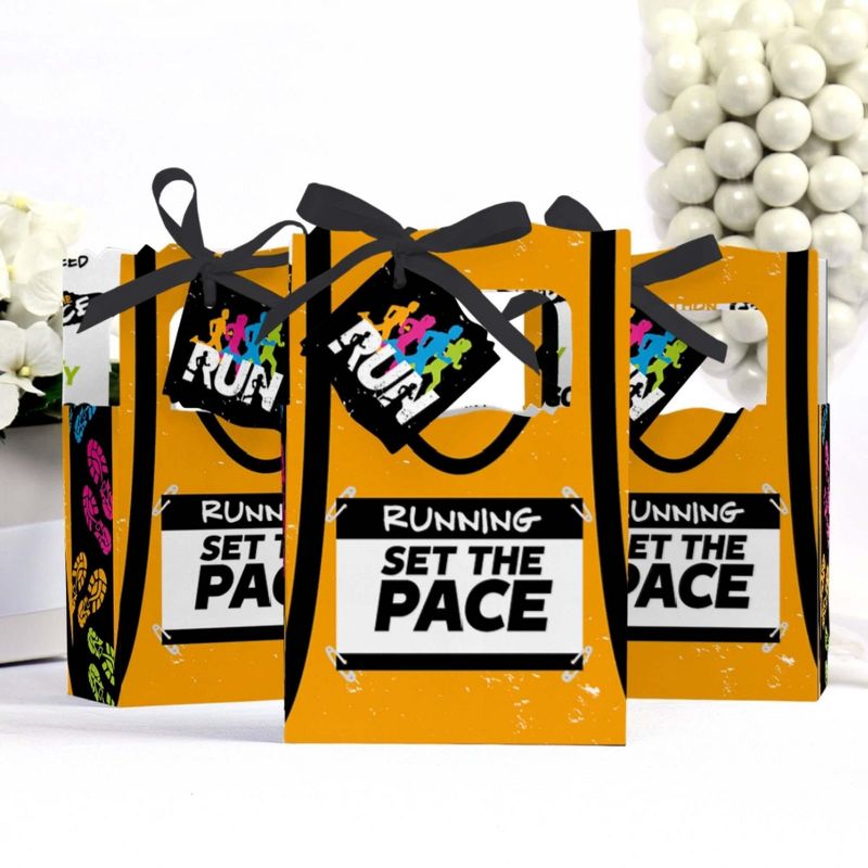 Big Dot of Happiness Set the Pace - Running - Track, Cross Country or Marathon Party Favor Boxes - Set of 12, 3 of 9