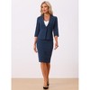 Allegra K Women's Office Work Collarless Blazer Pencil Skirt Business Suit Set 2 Pcs - 4 of 4