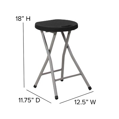 Black Foldable Stool with Titanium Gray Frame