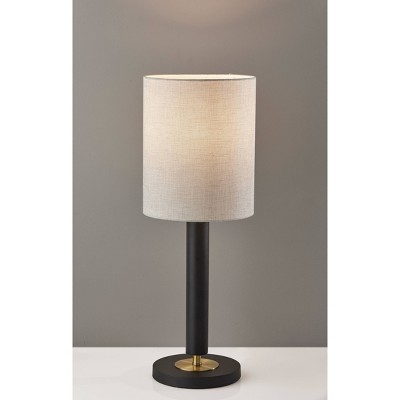 Modern Black and Brass Touch Sensor Desk Lamp with Fabric Shade