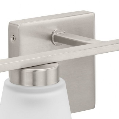 Tanner Brushed Nickel 4-Light Vanity with Etched Glass Shades