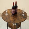 3-piece Round Dining Table with Two Upholstered Bar Chairs for Restaurants Cafes Bars - 3 of 4