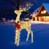 Christmas Pre-Lit Reindeer & Santa Sleigh Outdoor Decor, 90 Weatherproof LEDs, Festive Indoor/Outdoor Christmas Gift Decoration with Stakes & Zip Ties - 3 of 4