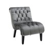 CAVINAS Modern Armless Chair, Accent Chair, Velvet Leisure Chair, Upholstered Button Recliner Chair with Wooden Legs for Bedroom, Living Room, Office - 3 of 4