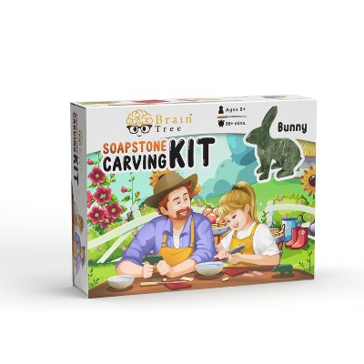 Bunny Soapstone Carving Kit, Carve Your Own Sculpture for Girls, Kids, Boys -Fun DIY Arts and Crafts Activity - Sculpting Kits