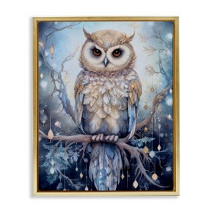 Stupell Industries Owl on Twinkling Branch Floating Frame Canvas Art - 1 of 4