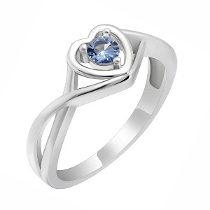 Christine Engagement Ring Promise Heart For Women Silver Cz Ginger Lyne Collection - 1 of 4