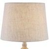 360 Lighting Claude Rustic Farmhouse Accent Table Lamps Set of 2 with Round Riser 22" High Beige Washed Linen Drum Shade for Bedroom Living Room House - 2 of 4