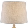 360 Lighting Claude Rustic Farmhouse Accent Table Lamps Set of 2 with Round Riser 22" High Beige Washed Linen Drum Shade for Bedroom Living Room House - image 2 of 4