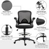 Mesh Drafting Chair, Tall Office Chair with Lumbar Support, Flip-Up Armrests, Footrest Ring and Adjustable Seat Height, Black - 4 of 4