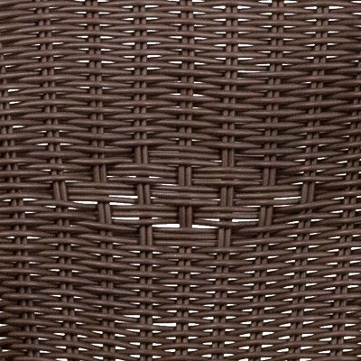 Esna Artistic Dark Brown Rattan Patio Chair with Red Bamboo Aluminum Frame