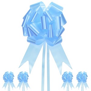 Unique Bargains Durable Big Present Bow Functional Plastic Flower Ribbon Pull Bows 10 Pcs - 1 of 4