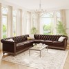 Large 104'' Retro Style PU Leather Corner Sectional Sofa with Tufted Backrest and Solid Birch Legs - 2 of 4