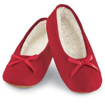 Collections Etc Faux Suede Cozy Ballerina Slippers