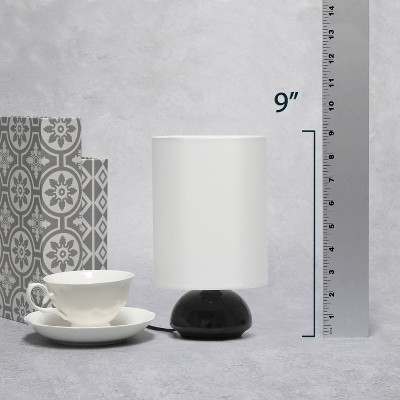 Gemini Black and White Touch Table Lamps with Fabric Shades, Set of 2