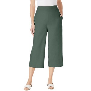 Woman Within Women's Plus Size Petite Linen Capri - 1 of 4