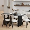 PexFix 67" x 33.5" Solid Wood Dining Table Modern Kitchen Table for 4-6 Farmhouse Style with Solid Wave Legs for Living Room Kitchen Home Office Black - 2 of 4