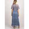 Pinkblush PinkBlush Blue Lace Mesh Overlay Maternity Maxi Dress - 3 of 4