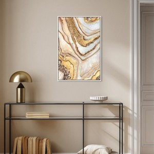 Art Remedy Golden Lines Agate and Geode Wall Art Framed - 1 of 4