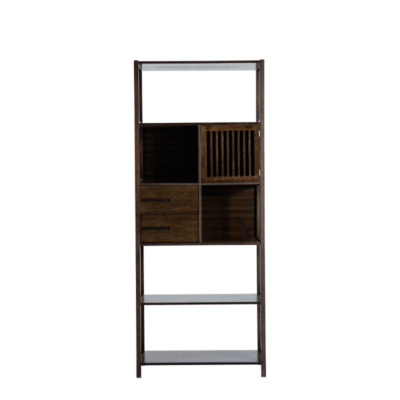 Selma Bamboo Bookcase Right Facing Spindle Cabinet - Boraam, 4 of 11