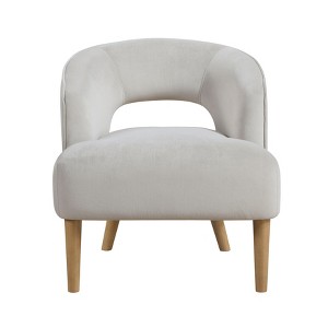 Cesicia 26" x 27.5" x 28.5"H Gray Luxury Home Unique Style Accent Chair Velvet Plush Seat Solid Wood Legs For Living Room Furniture 1pc - 1 of 4