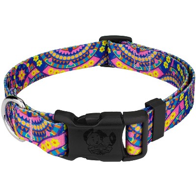 Country Brook Petz Deluxe Blue Boho Mandala Dog Collar - Made in The U.S.A.