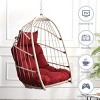 Outdoor Garden Rattan Egg Swing Chair, Hanging Chair, Patio Swings Hanging Chair With Removable & Washable Cushion-Cuddlewood - 2 of 4