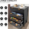 Chest of Drawers with 4 Drawers, Tall Dresser Unit with Easy Pull Handle, Waveform Fluted Panel Storage Cabinet, Stylish Clothes Organiser Cupboard - 4 of 4