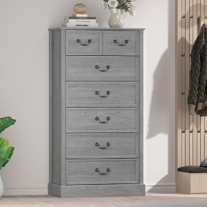 7 Drawers Dresser for Bedroom, Wood Modern Dresser Chest of Drawers Organizer Storage,Vintage Design - 1 of 4