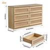 Rattan Dresser for Bedroom, 6 Drawer Dresser for Bedroom, Modern Wide Chest of Drawers - 2 of 4