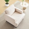 Mid-Century Accent Chair, Single Seat Sofa Modern Living Room Arm Chair With Breathable Linen Fabric - 2 of 4