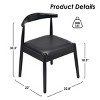 Set of 2 Mid-Century Modern Faux Leather Dining Chairs with Solid Wood Frame, Armless Chairs for Dining Room or Living Spaces-Panipeachy - 4 of 4