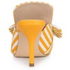 Allegra K Women's Pointed Toe Stripe Bow Slip-on Stiletto Heel Slides Mules - 3 of 4