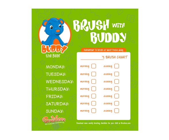 Brusheez Buddy the Bear Children's Electric Kids Toothbrush Set