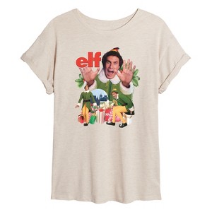 Women's - ELF - Christmas Merch Tee Oversized Graphic T-Shirt - 1 of 4
