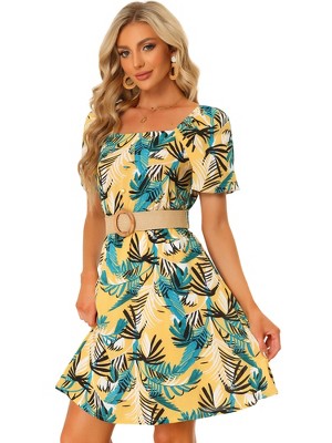 Hawaiian Dresses for Women Tropical Long Dress Sleeveless Round