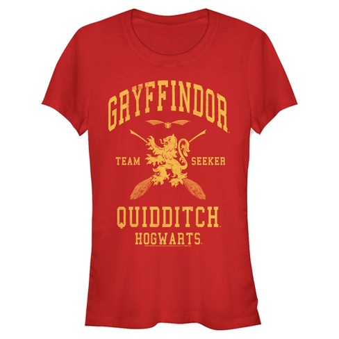 Junior's Harry Potter Gryffindor Quidditch Gold Team Seeker T-Shirt - image 1 of 4