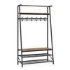 31.5''Coat Rack, 3-in-1 Hall Tree with Shoe Bench - 3 of 4